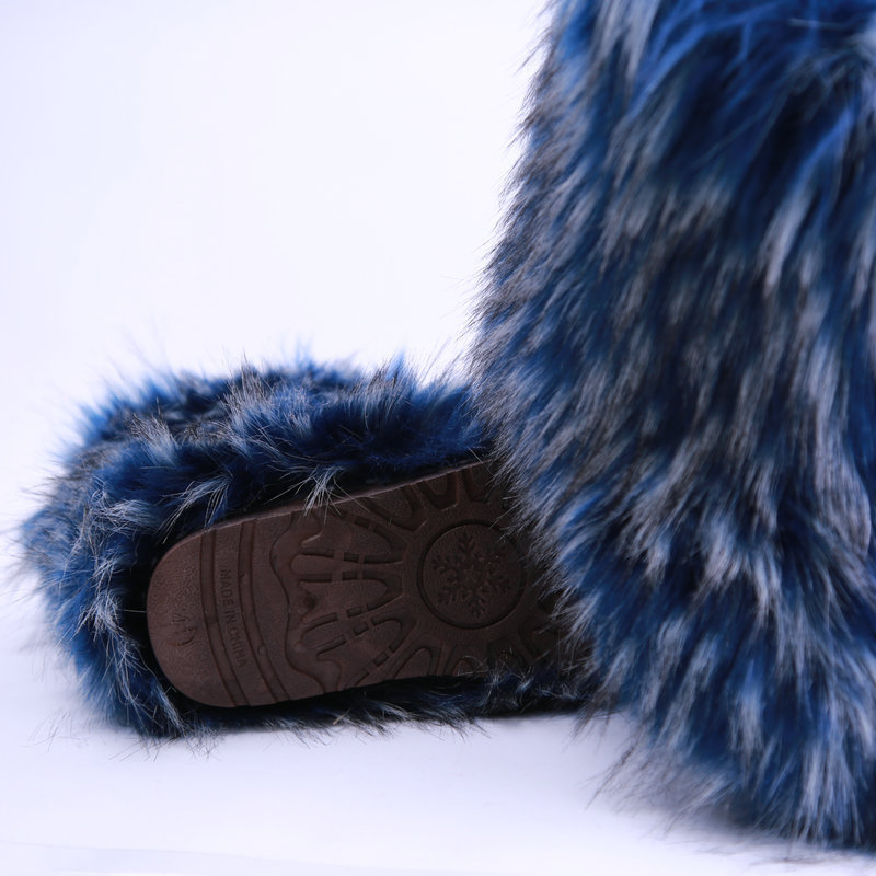 wholesale fake raccoon fur botas mujer for women 2024 ladies winter faux fur boots