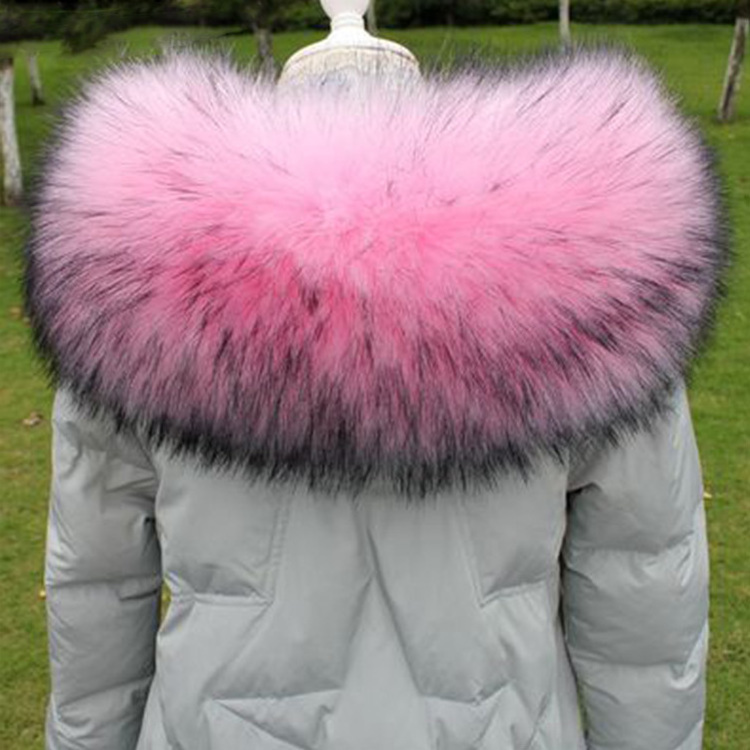 wholesale detachable fake raccoon fur collar for clothing raccoon fur trim for coat