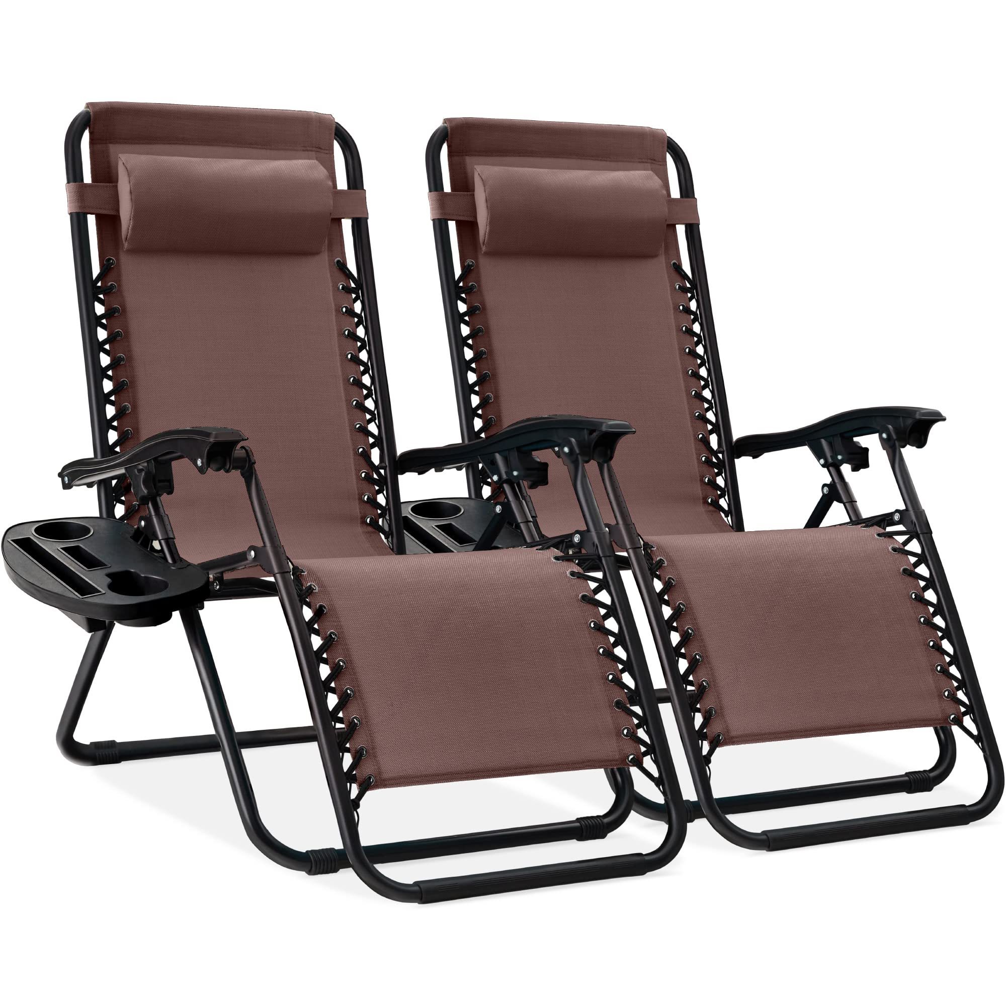 Adjustable Steel Wire Mesh Zero Gravity Recliner With Pillow And Cup Holder Tray Outdoor Camping Travel Folding Chair