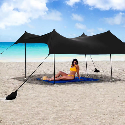 Family Sun Shelter Canopy Tent Beach Shade With Sandbag Anchors Portable Outdoor Portable Umbrella Beach Tent BestSuppliers