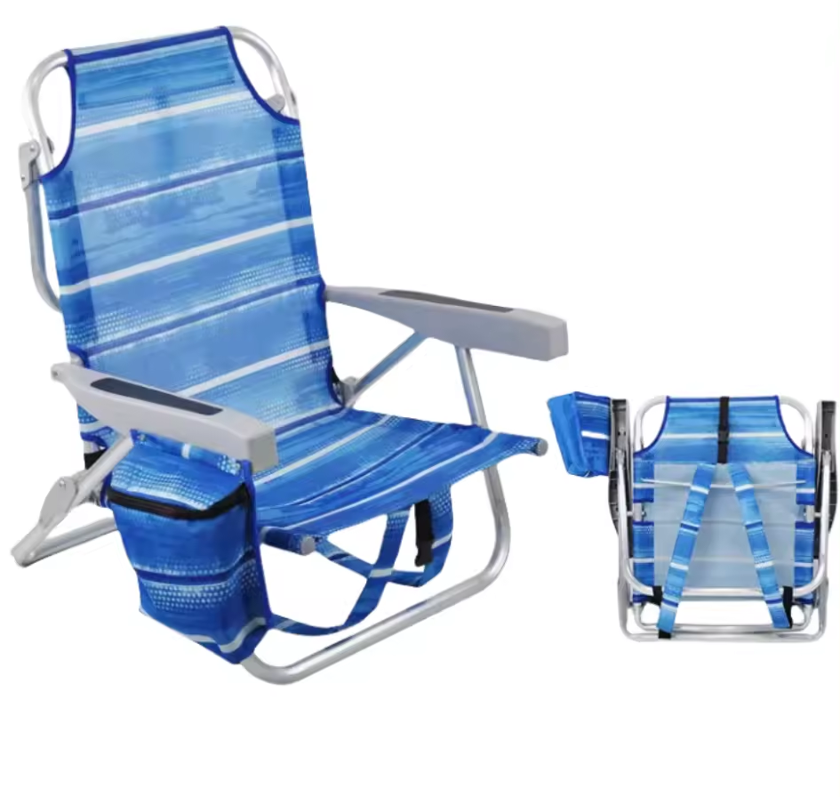 Wholesale portable outdoor loungers Lounge chairs Low seat folding backpack beach Aluminum Portable beach chairs