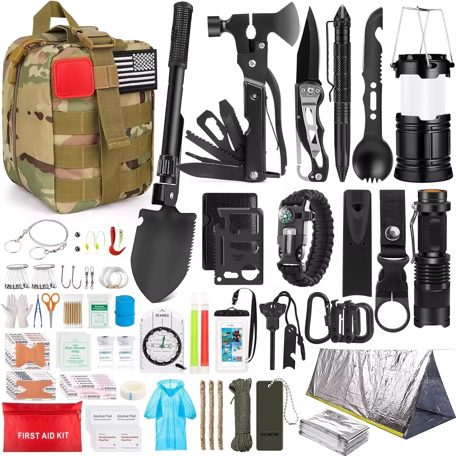 Multi-functional Hiking earthquake survival kit Emergency disaster Professional travel vehicle Outdoor camping first aid kit