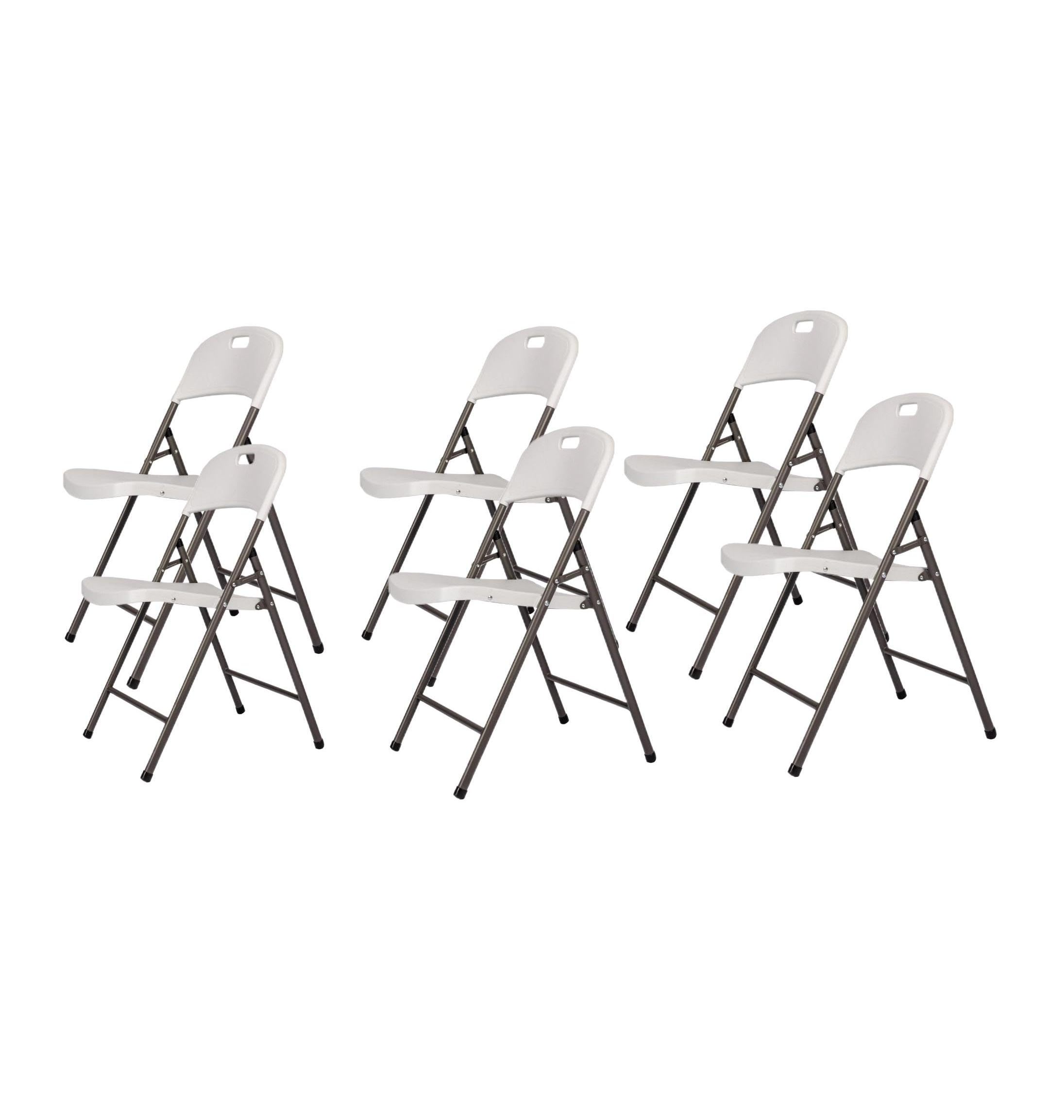 Portable Chair With Steel Frame Stackable White Plastic Chair Office Commercial folding Chair