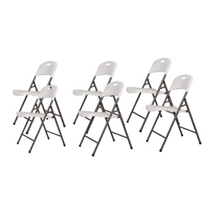 Portable Chair With Steel Frame Stackable White Plastic Chair Office Commercial folding Chair