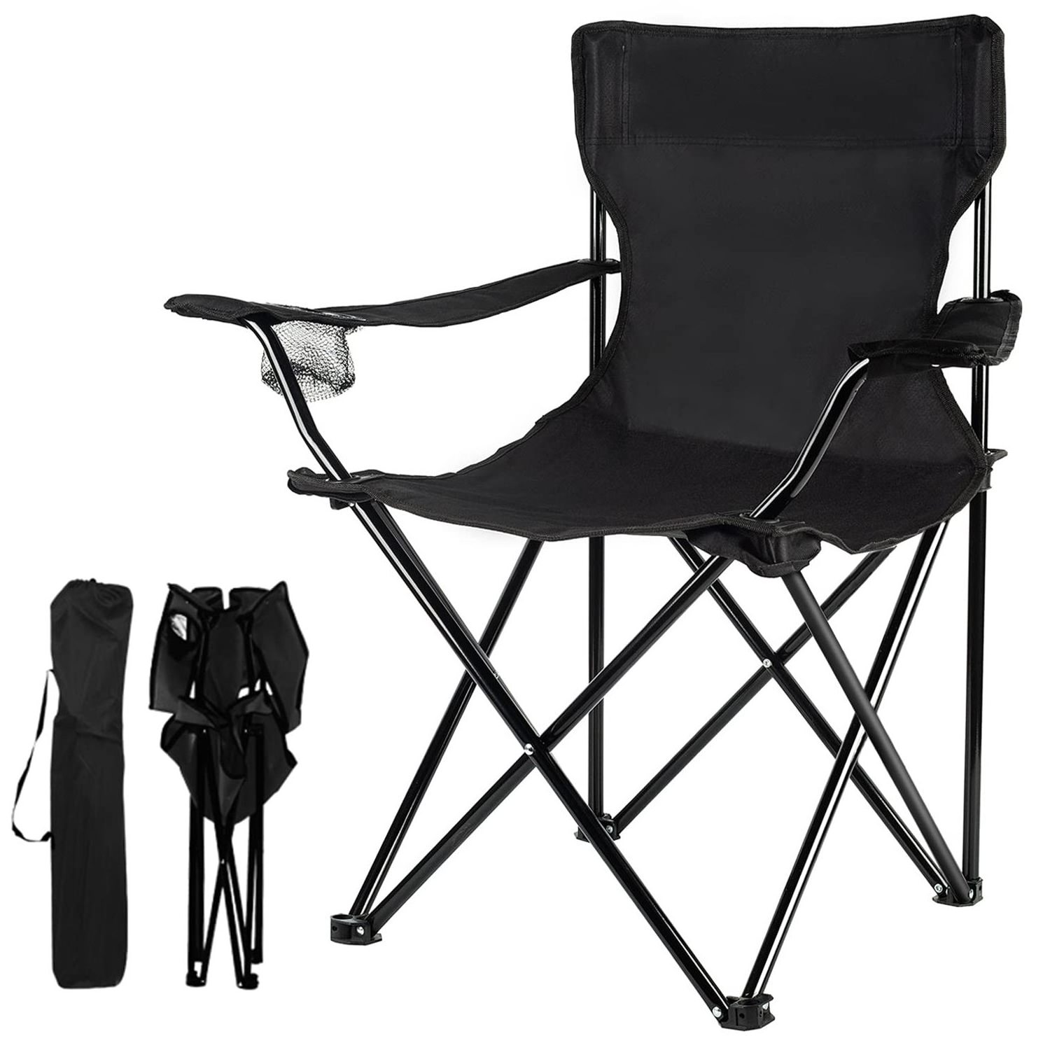 Folding Lawn Chairs with Cup Holder and Carry Bag Mesh Back Recliner for Beach Outdoor Camping chair BestSuppliers