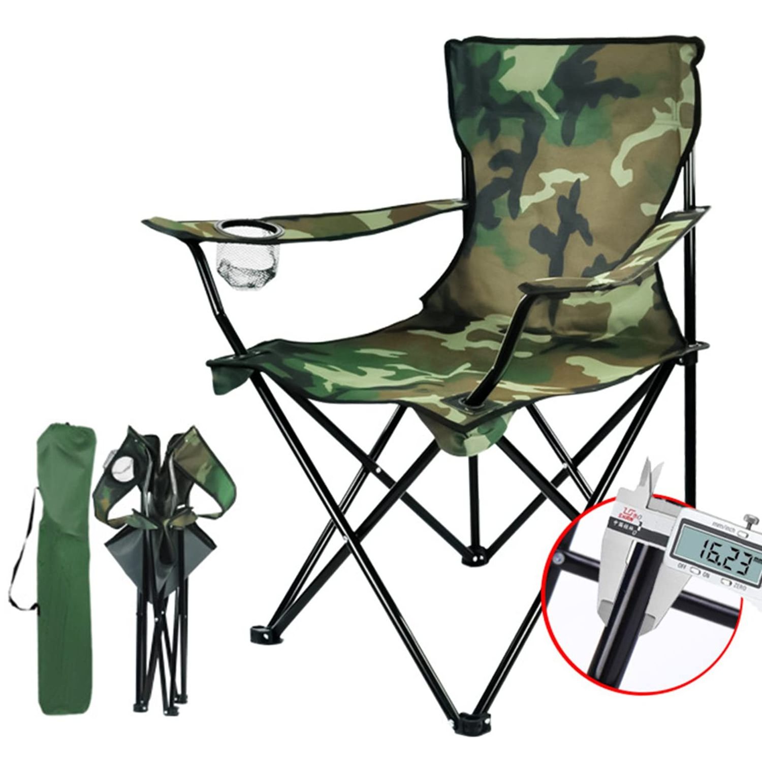 Folding Lawn Chairs with Cup Holder and Carry Bag Mesh Back Recliner for Beach Outdoor Camping chair