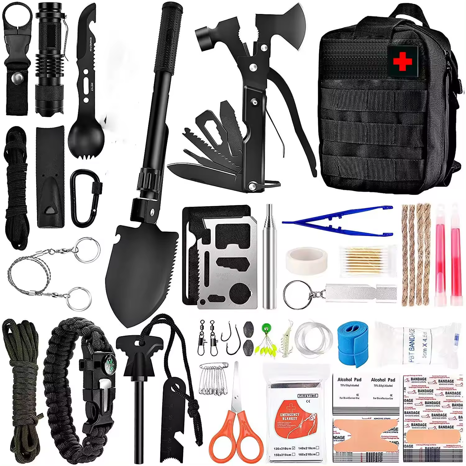 Multi-functional Hiking earthquake survival kit Emergency disaster Professional travel vehicle Outdoor camping first aid kit