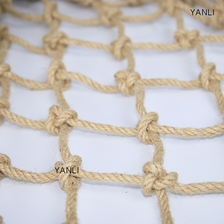 3mm Decoration Hemp Rope Netting 2m*4m Plant Support Jute Net Natural Jute Trellis Netting