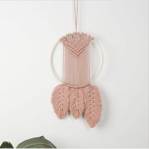 Macrame Dream Catchers Woven Wall Hanging Handmade Bedroom Dreamcatcher feather macrame Home Decor