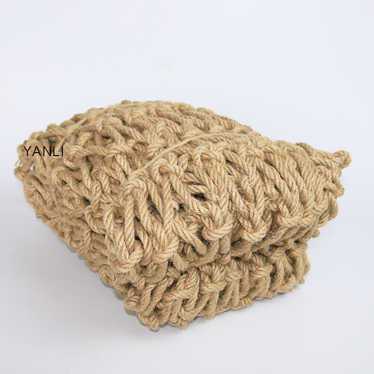 3mm Decoration Hemp Rope Netting 2m*4m Plant Support Jute Net Natural Jute Trellis Netting