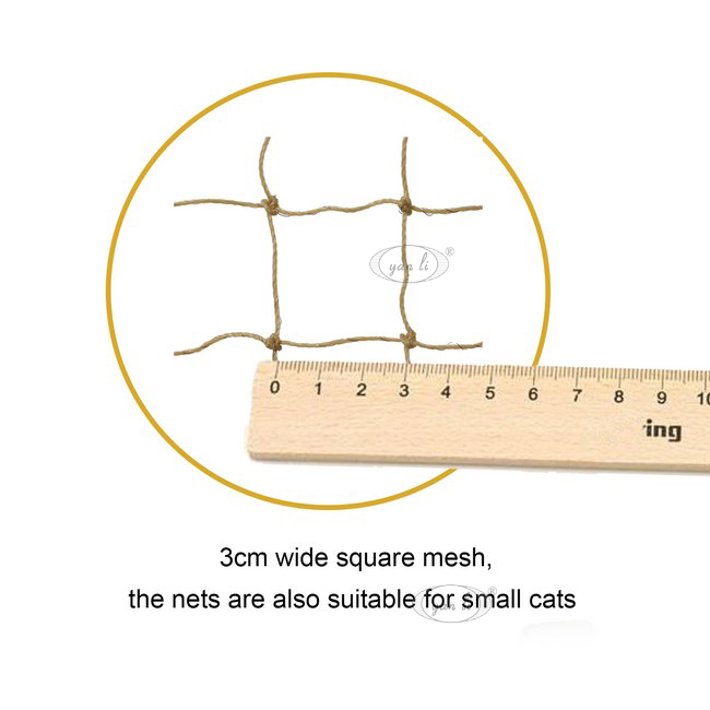 Hot Sale Stone Color Nylon with Stainless Steel Wire cat safety net High strength bite resistance Cat Net