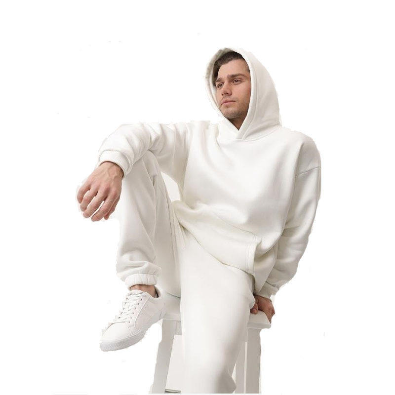 Custom Velour Tracksuit For Men Fleece Oversized Blank Plain Hoodie Cotton Hood Sweatsuit Men's Jogging Sweat Suits