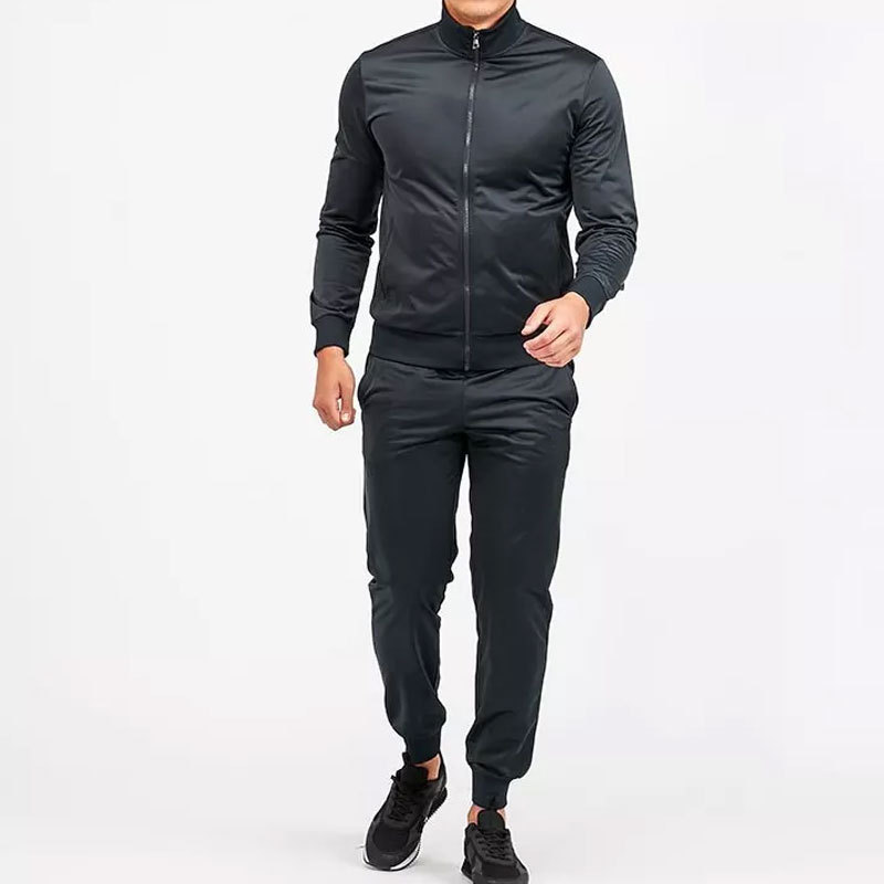 Custom Polyester Training Wear Sweat Suits Wholesale Black Slim Fit Blank Jogging Men Tracksuits