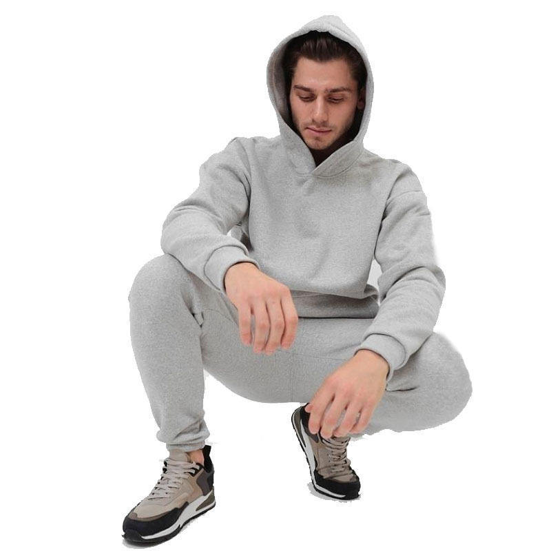 Custom Velour Tracksuit For Men Fleece Oversized Blank Plain Hoodie Cotton Hood Sweatsuit Men's Jogging Sweat Suits