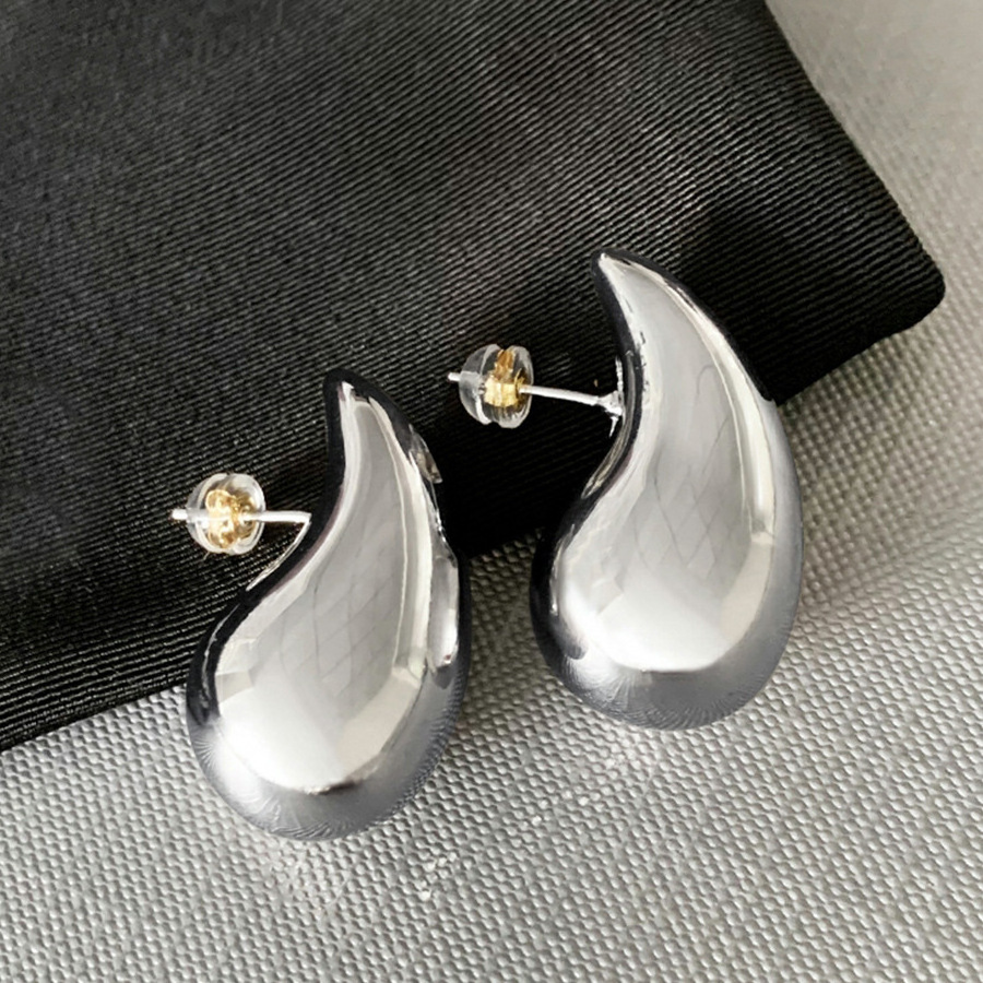 Personalized Jewelry High Quality Hot selling water drop shaped earrings for women chunky stainless steel gold tear drop earring