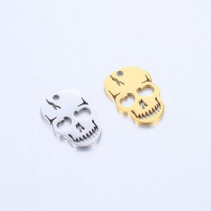 Diy Punk Jewelry Necklace Pendant Halloween Stainless Steel Skull Charm Skull Pendant for Gift