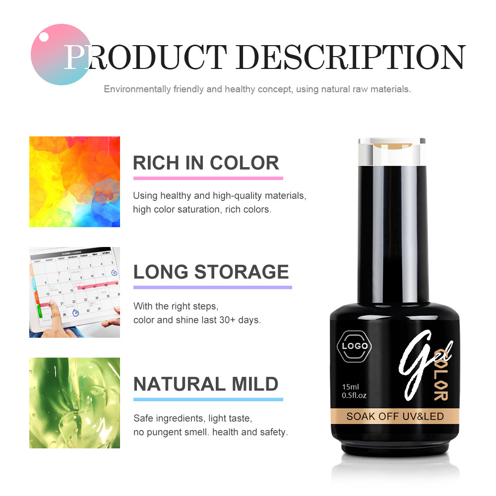 Nails Gel Suppliers Private Label Soak OFF Color Gel nail polish color gel