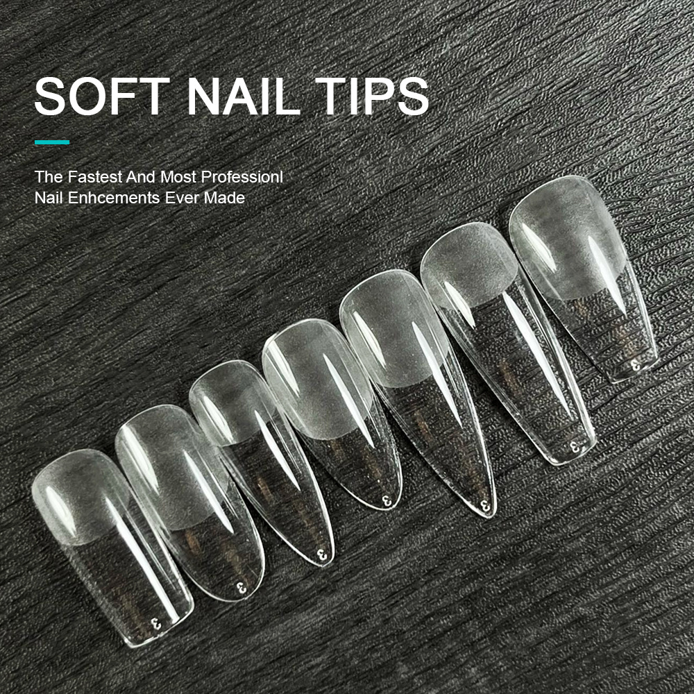 Westink Wholesale Acrylic Nail Tips Press On Nails Curve Coffin Nail Tip Full Cover gel tips