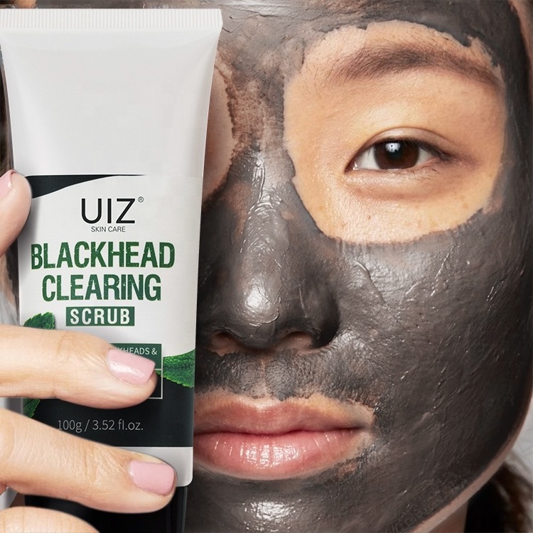 Wholesale Private Label Vegan Organic Face And Body Scrub Blackhead Removal Exfoliating Whitening Black Charcoal Mint Scrub