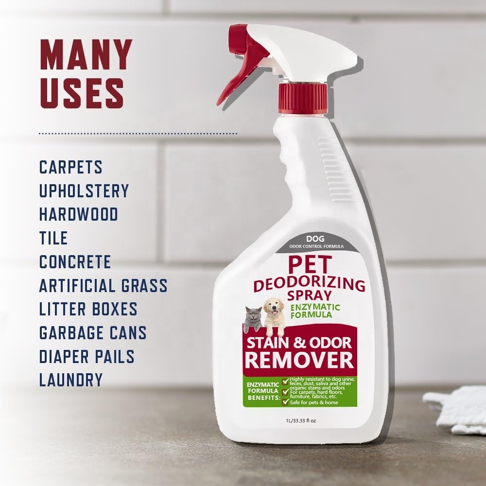 Pet Odor Eliminator Dismantles Odors on a Molecular Basis, Dogs, Cats, Freshener, Urine, Poop, Clean, Safe Pet Deodorizing Spray