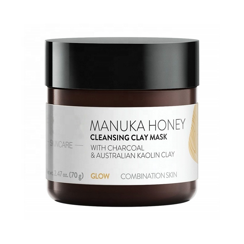 Natural Hydrating Smoothing Oil-Control Pore Shrinking Manuka Honey Australian Kaolin Clay Face Mask With Aloe Vera Algae Kelp