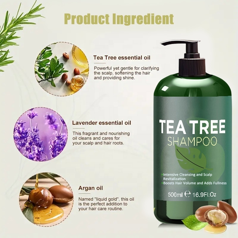 Manufactures Wholesale Tea Tree Hair Shampoo And Conditioner Anti Dandruff Hair Repairing Care Herbal Sulphate Free Shampoo Set