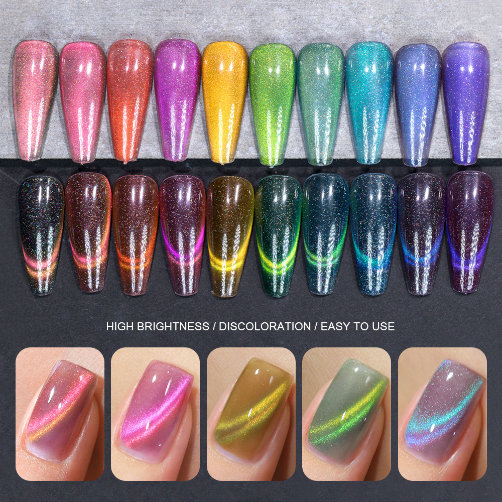 Glass Bead Cateye Gel Kg High Quality Color Create Your Own Brand Uv Magnetic Cat Eye Nail Gel Polish