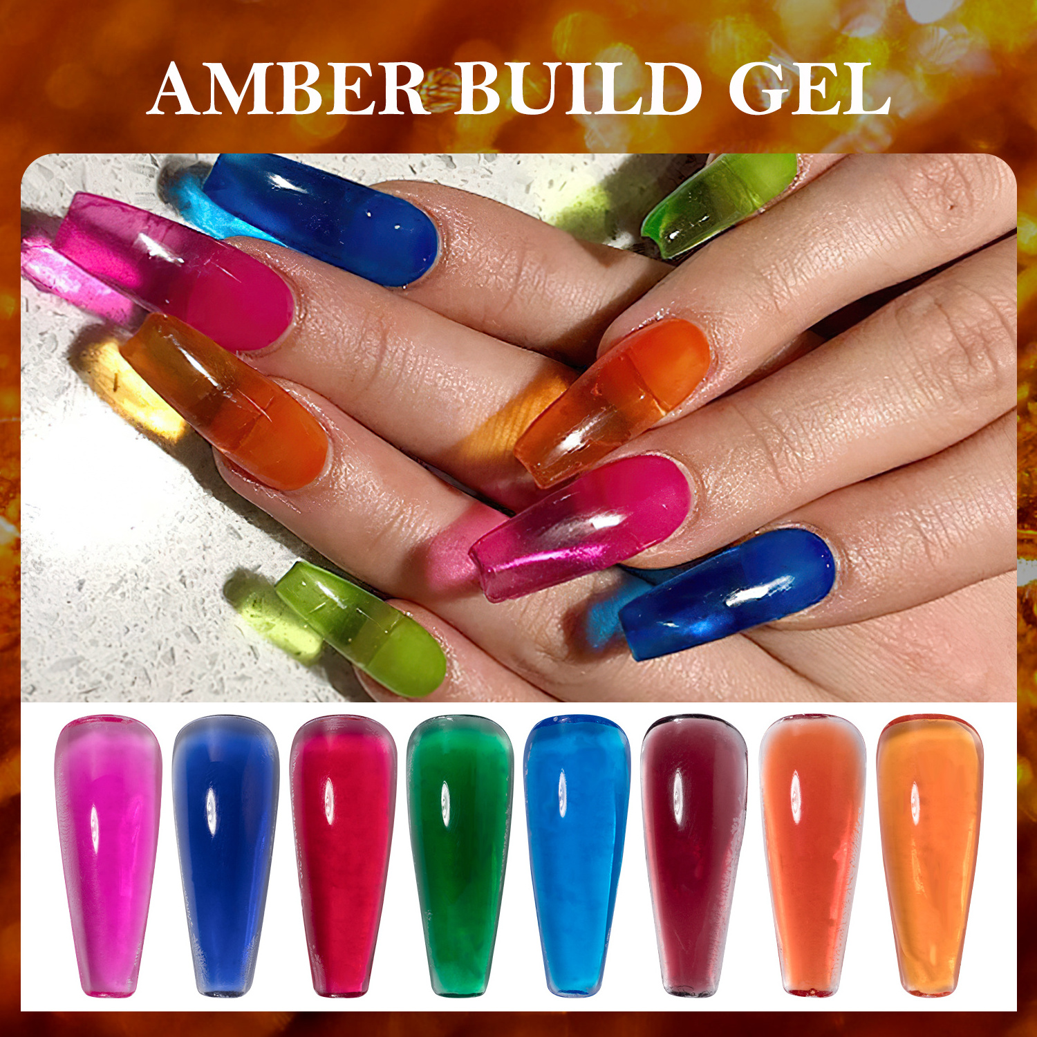 Westink Beauty Glass Extension Soak Off Gel Amber Builder UV  Gel  For Nails Art Salon