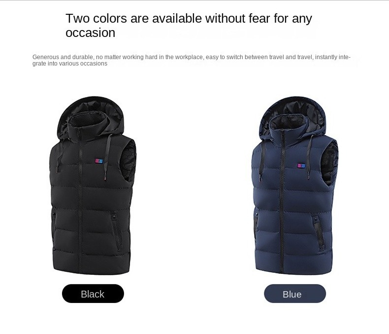 Unisex Men's Polyester Heated Jacket Casual Outdoor Safety Vest with Infrared Intelligent Heating Windproof Warm for Winter