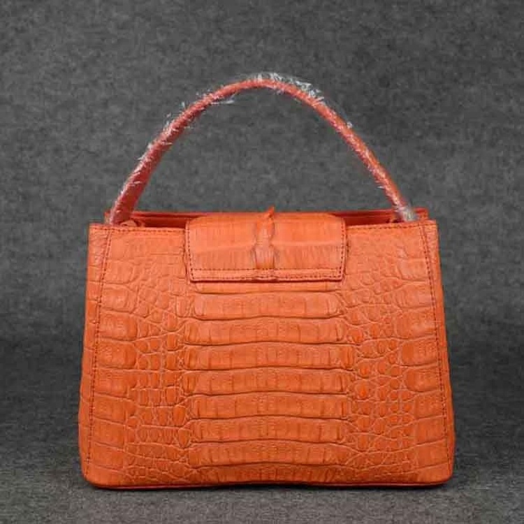 luxury life style orange crocodile handbags designer leather bags american fashion  handbags for women  brand name purse