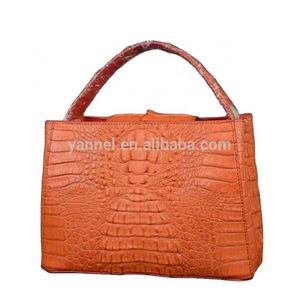 luxury life style orange crocodile handbags designer leather bags american fashion  handbags for women  brand name purse