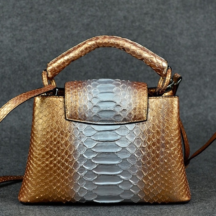 Customizing Designer Snake Skin Tote Bag Animal Pattern Leather Bag Women Brand Name Purse Ladies Luxury Bags Golden 1 Pc Python