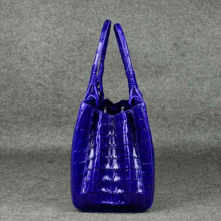 Stylish Shinny Crocodile leather  tote bag women leather handbag royal blue crocodile purse lady custom made shoulder bags