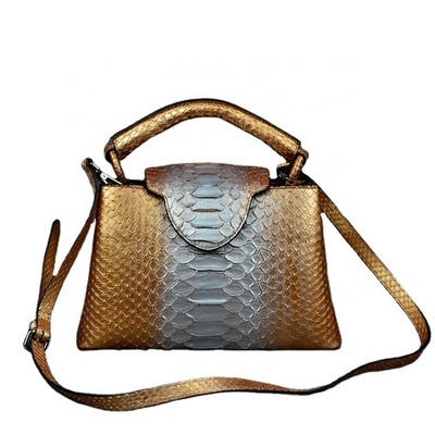 Customizing Designer Snake Skin Tote Bag Animal Pattern Leather Bag Women Brand Name Purse Ladies Luxury Bags Golden 1 Pc Python