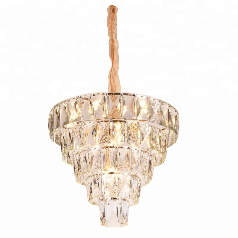 Modern Large Gold light Crystal Chandelier For Dining Room House Foyer Kitchen Island Pendant Chandelier Light