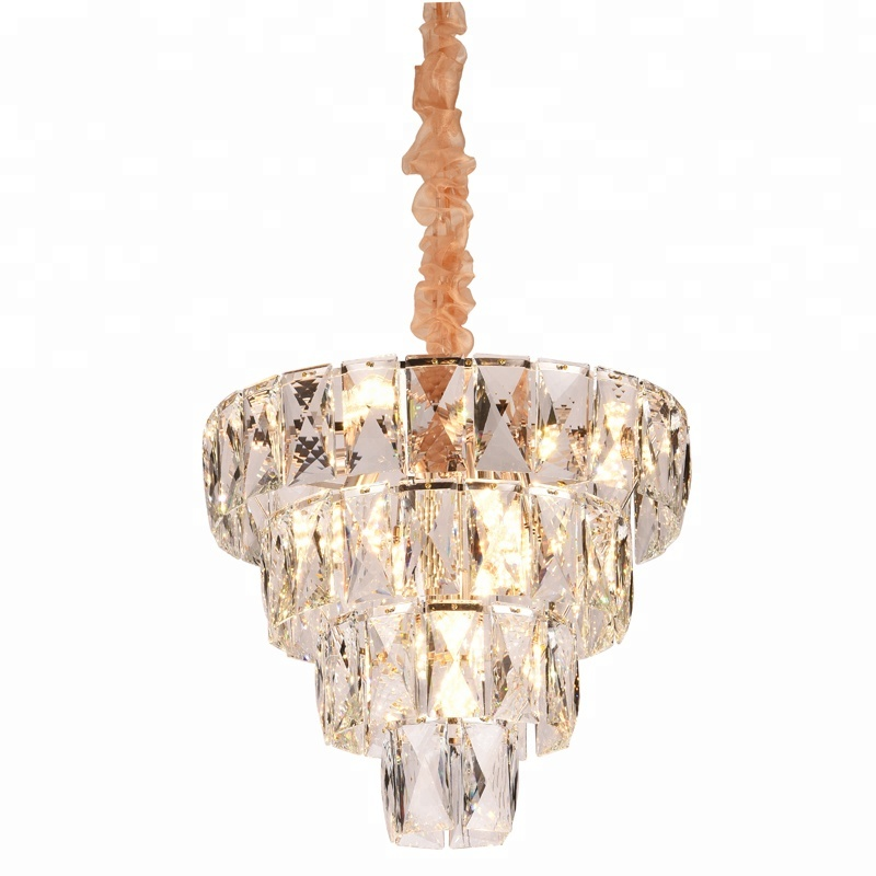 Modern Large Gold light Crystal Chandelier For Dining Room House Foyer Kitchen Island Pendant Chandelier Light