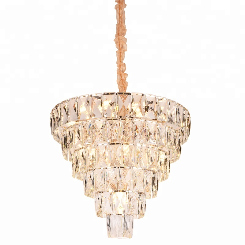 Modern Large Gold light Crystal Chandelier For Dining Room House Foyer Kitchen Island Pendant Chandelier Light