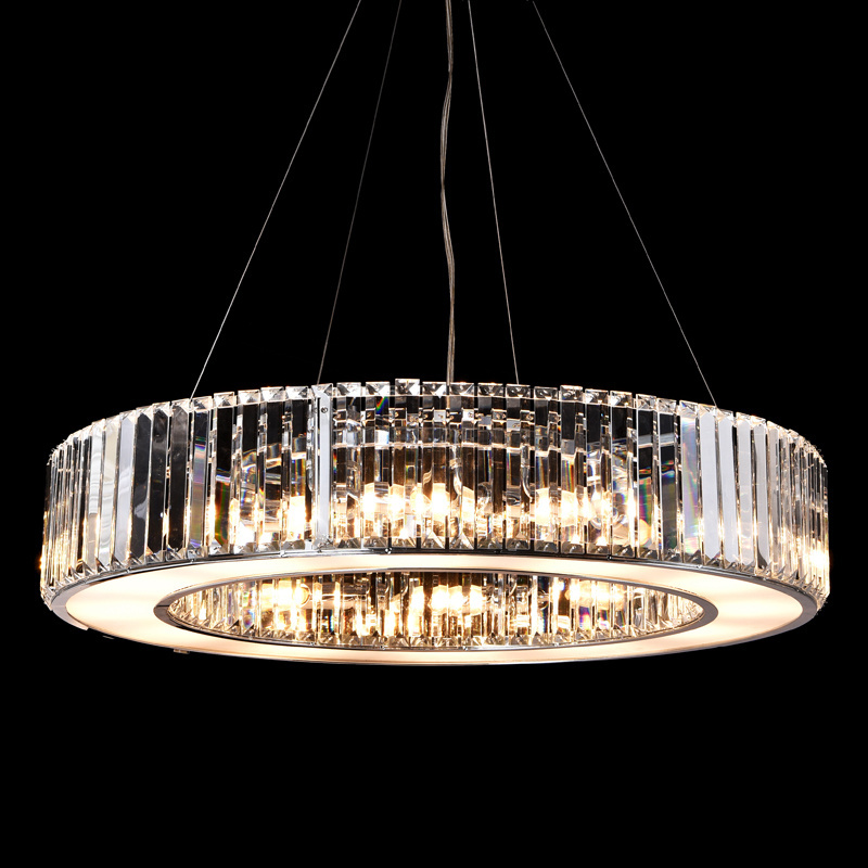 stainless steel chrome  color rings modern crystal pendant lamp