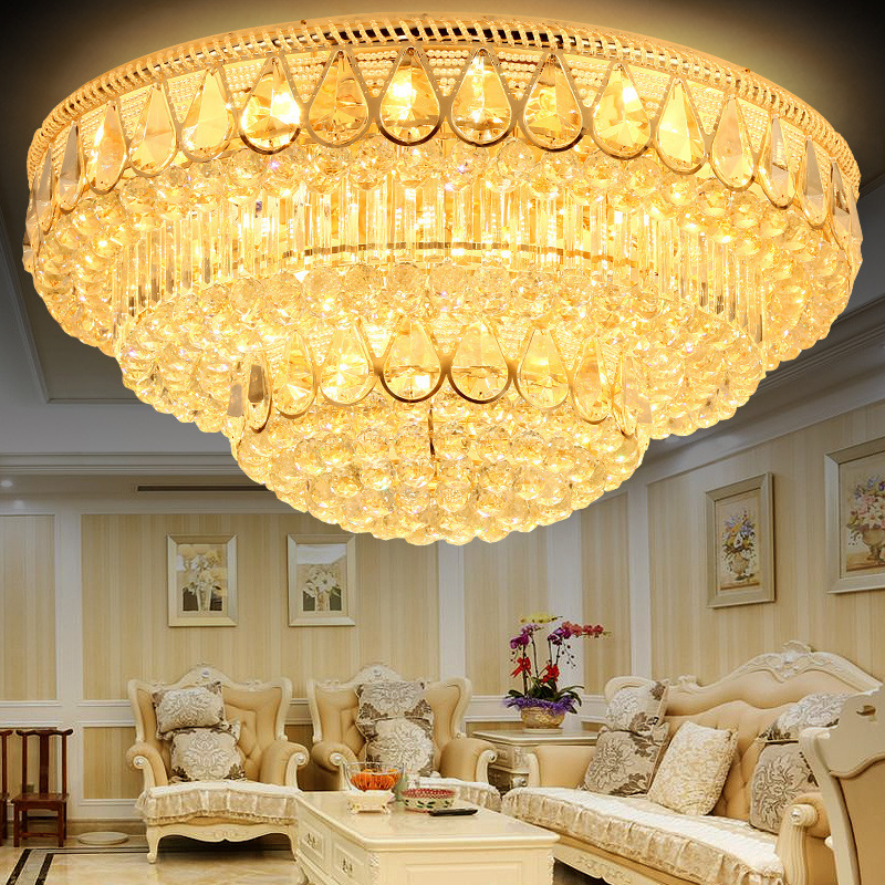 chrome K9 crystal ceiling light fixtures modern for home decoration