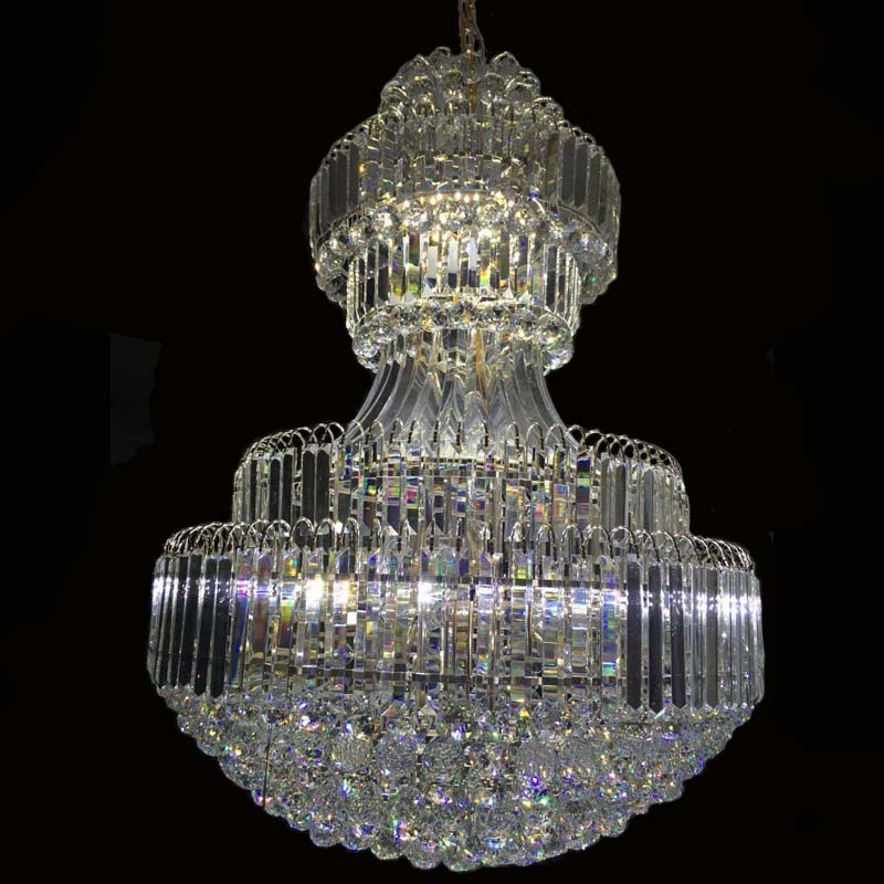 Modern K9 Crystal Oval Glass Beads Living Room Modern Flush Mount Crystal Chandelier