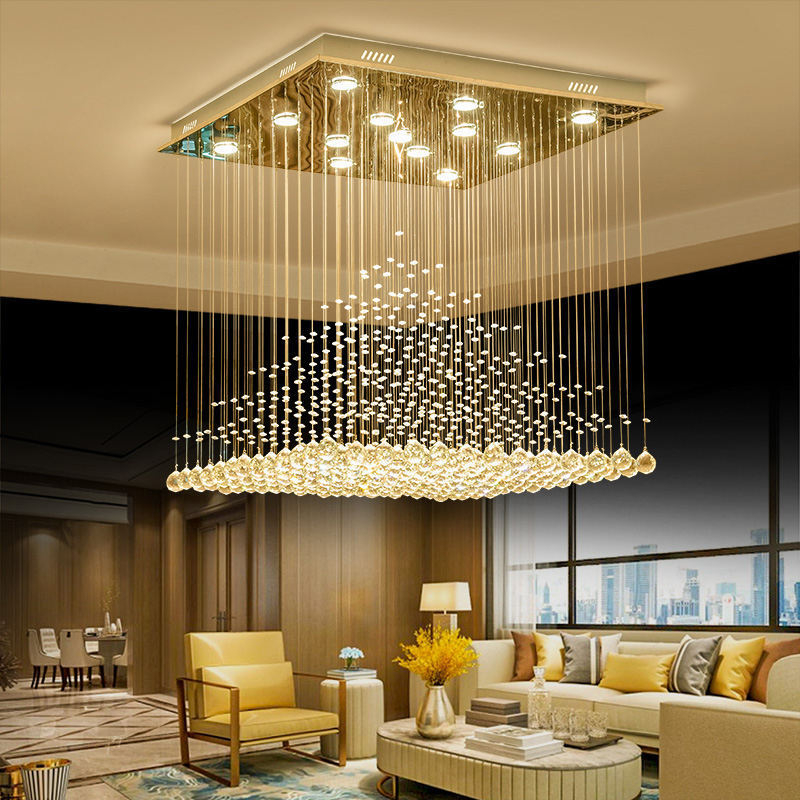 Custom Gold Restaurant House Decoration Hotel Wedding Crystal Ceiling Lamp Globe Pendant Light Crystal Chandelier