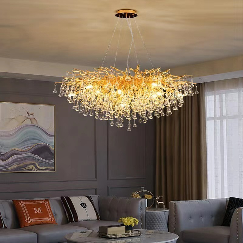 Modern Pendant Ceiling Lamps Luxury Hanging Fixture Crystal Chandelier Lights for Living Room