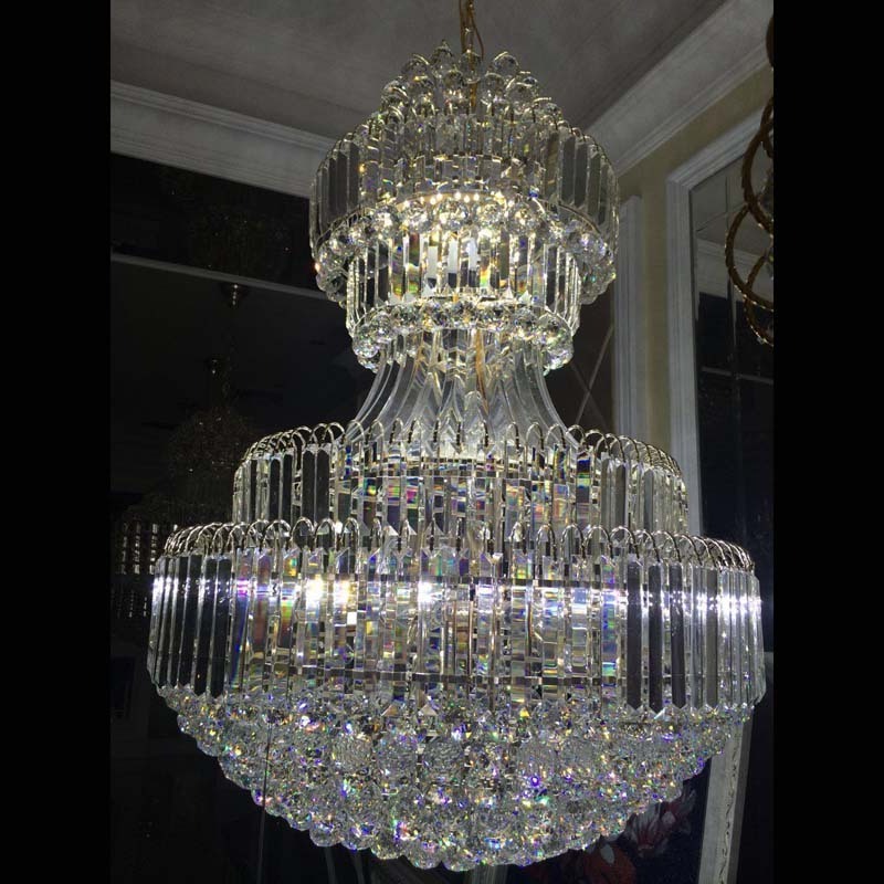 Modern K9 Crystal Oval Glass Beads Living Room Modern Flush Mount Crystal Chandelier