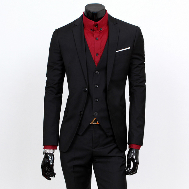 blazers pants vest set Mens fashion three piece suit sets / male business casual coat jacket waistcoat trousers blazer