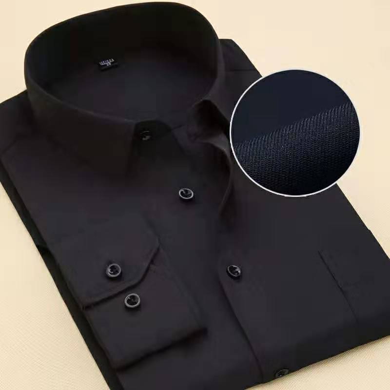 Recommend 8xl  twill /solid plain long sleeve business men dress shirts with pocket work plus size quality well fit male blouses