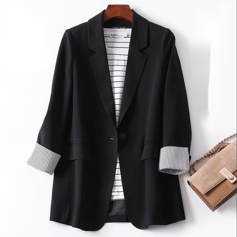 S-8XL large size Blazer Women's Korean spring autumn new loose casual blazer plus size coat Top chubby women jacket