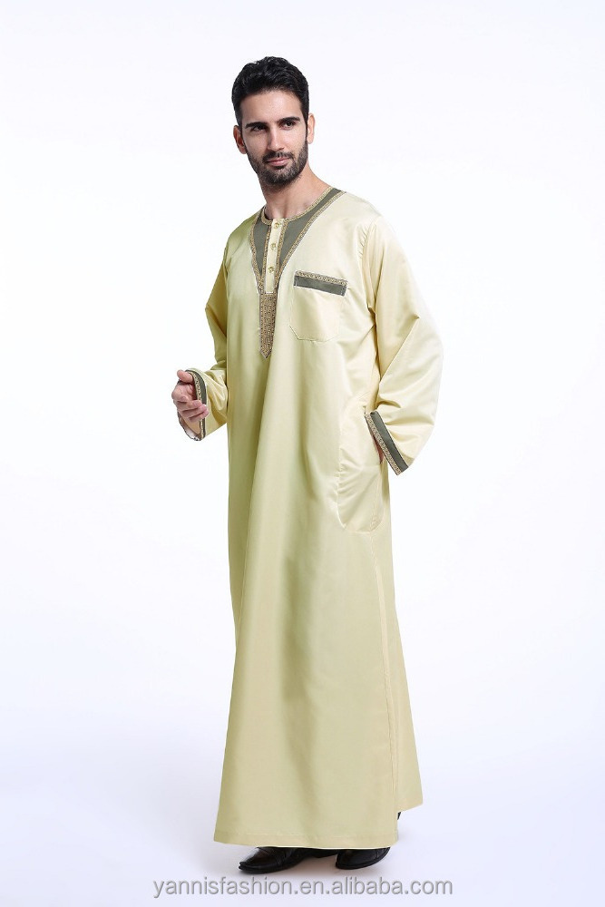 Men Saudi Arab Thobe Plus Size Islam Apparel Abaya Men's Kaftan Islamic Robes Male Muslim Dress ETH802