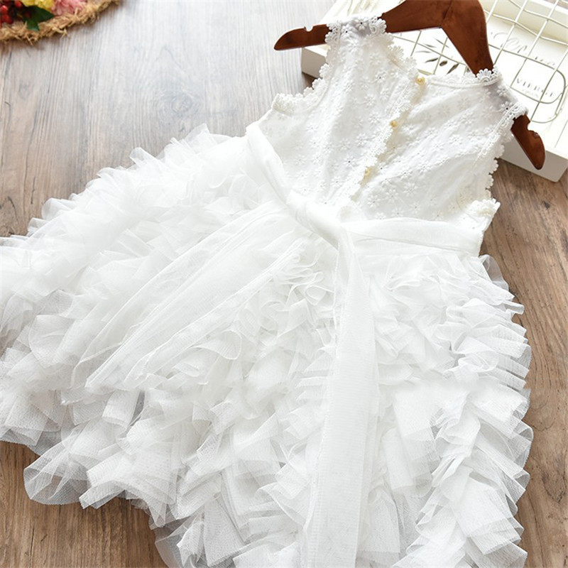 Summer Kids Dresses For Girls Tutu Fluffy Cake Smash Dress Elegant Princess Party Wedding Dress Girl Birthday Clothing 3 8Y