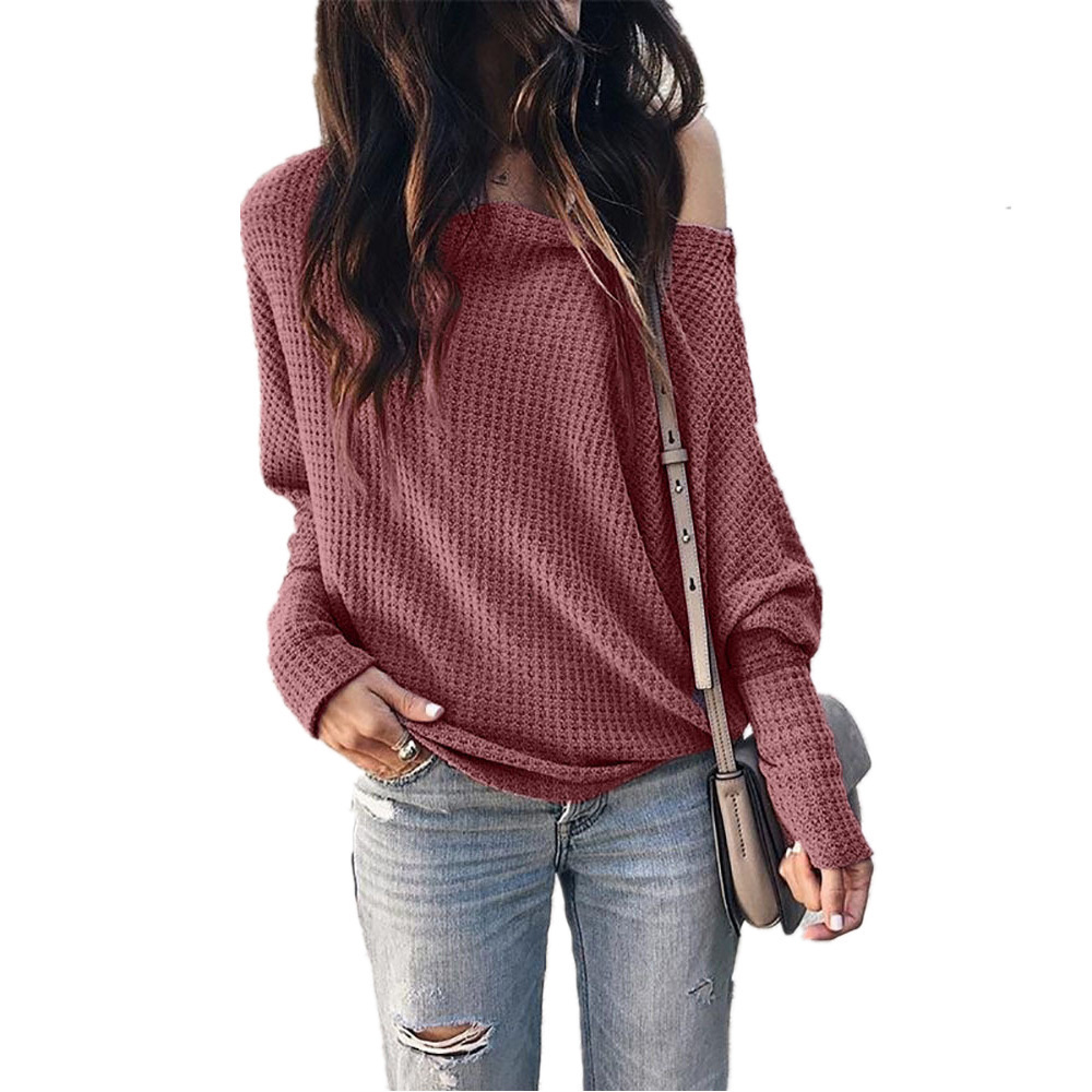 ladies fashion korean sweater off the shoulder sweater women