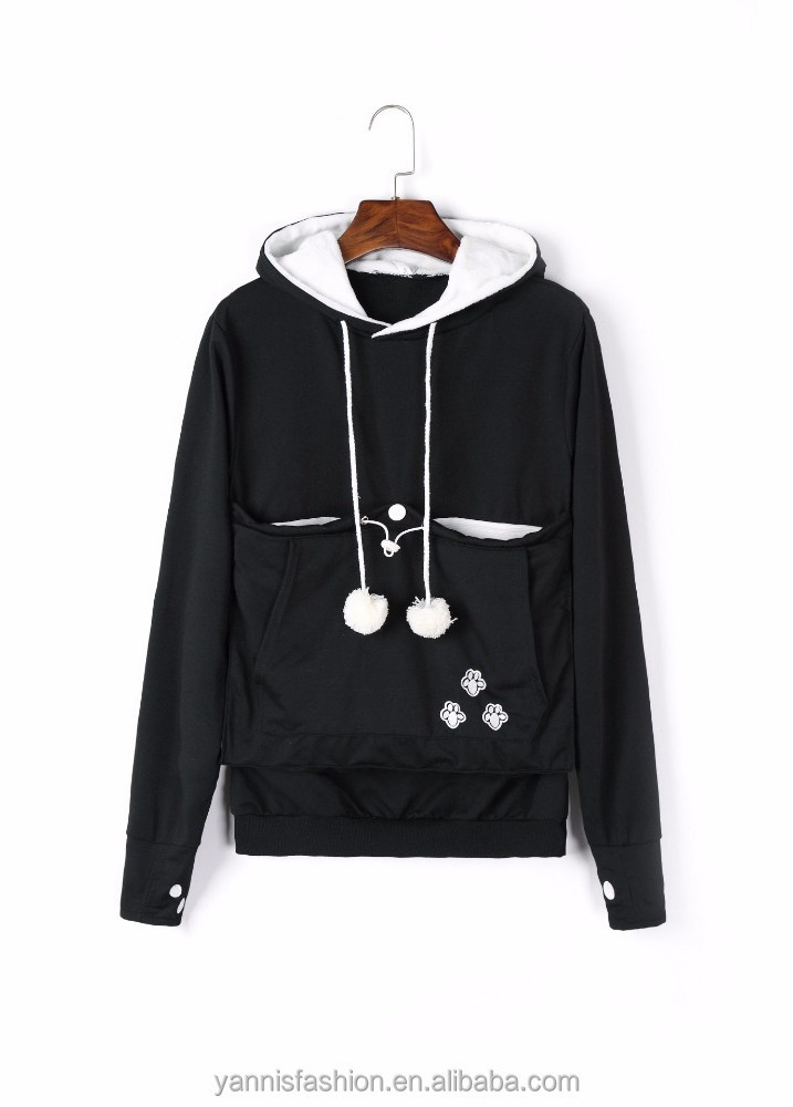 Thicken Cartoon Hooded Hoodies Lover Cats Kangaroo Dog Hoodie Long Sleeve Sweatshirt Front Pocket Casual Animal Ear Hoodie 4xl